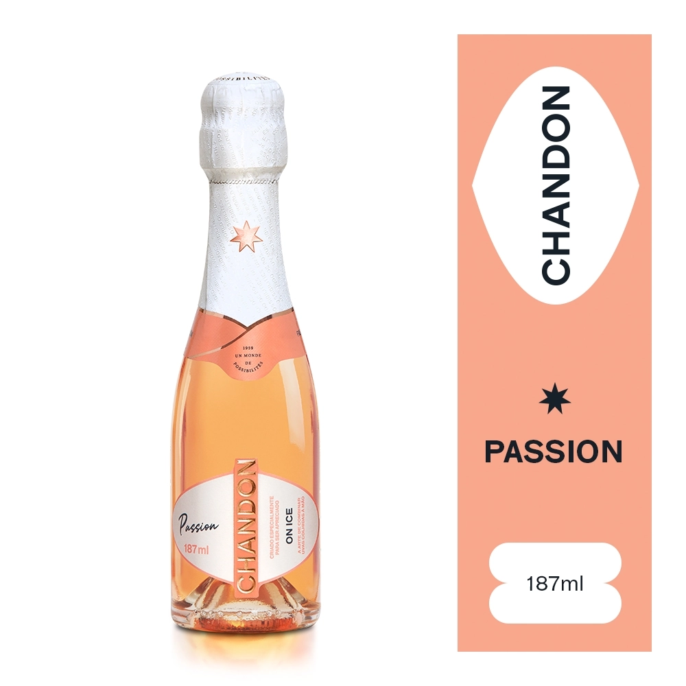 Mini Espumante Chandon Baby Passion Rosé Demi-Sec 187ml
