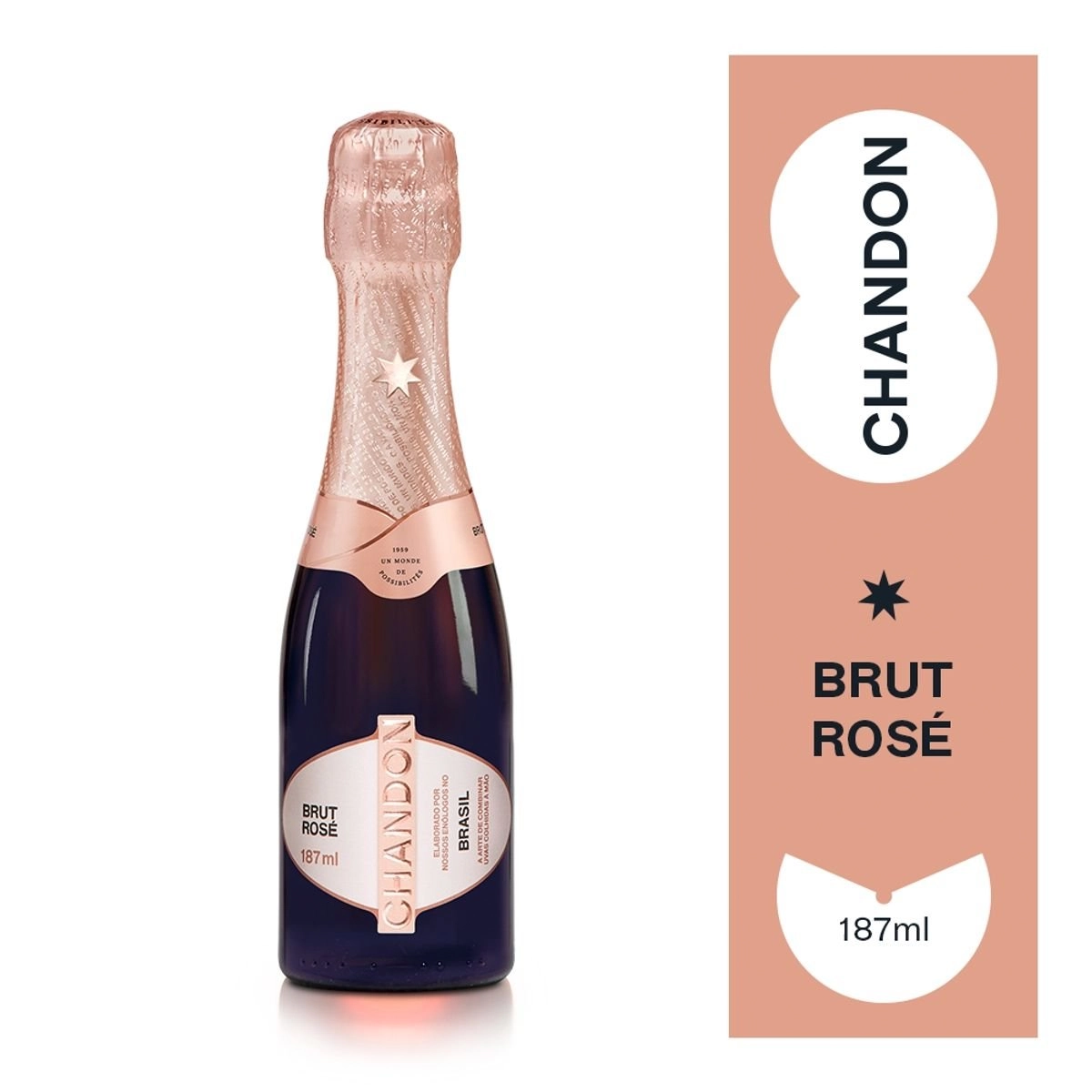 Espumante Brasileiro Rosé Brut Chandon Baby Chardonnay Serra Gaúcha Garrafa 187ml