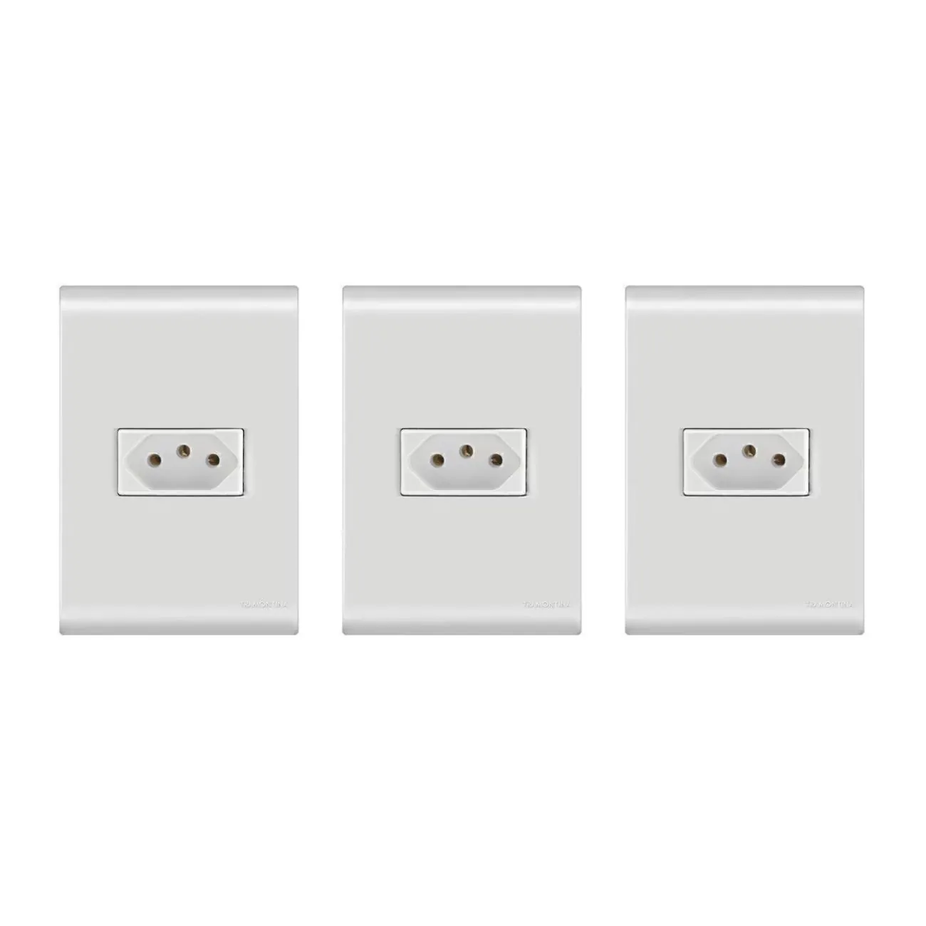 Kit 3 Tomadas 20a 250v Tramontina Liz 4x2 Branca