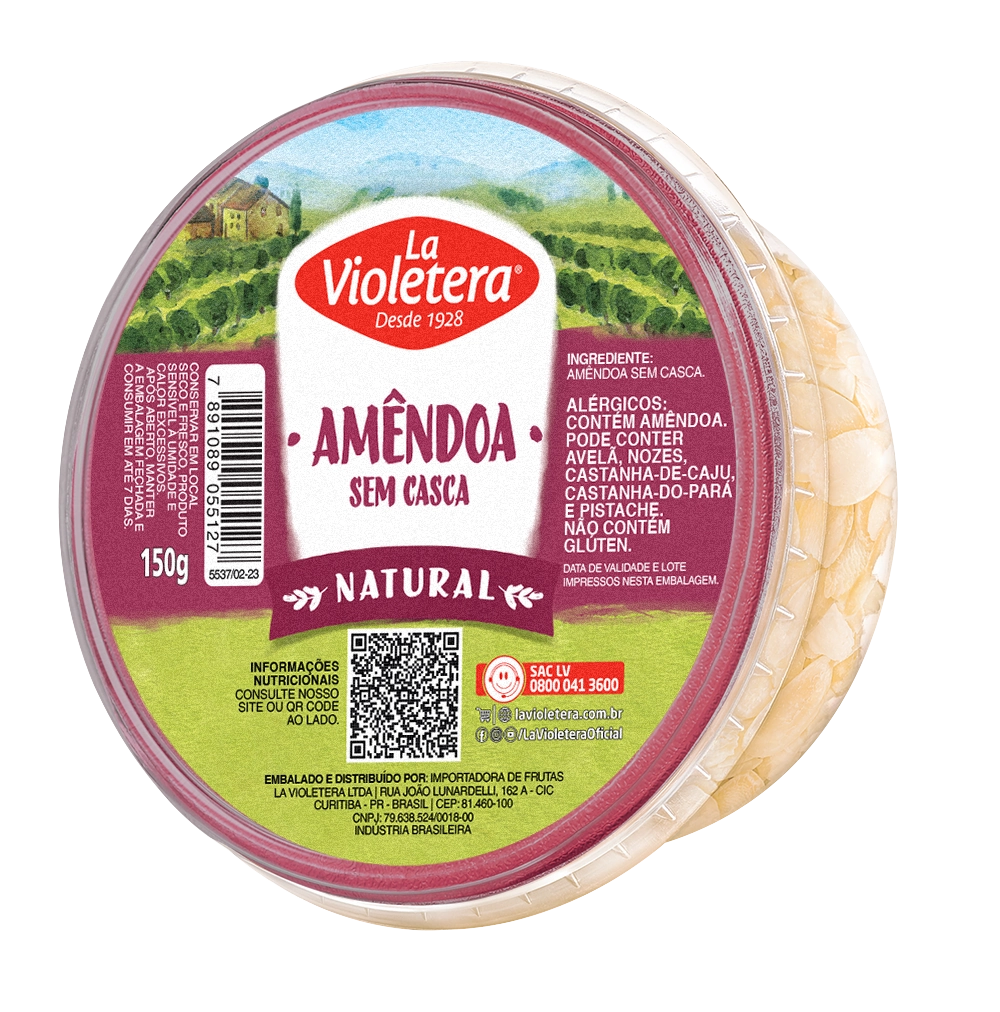 Amendoa La Violetera 150gr S/casca Pote