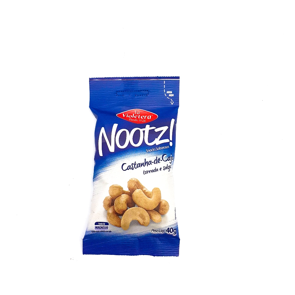 Castanha De Caju Torrada E Salgada La Violetera Nootz Pacote 40g