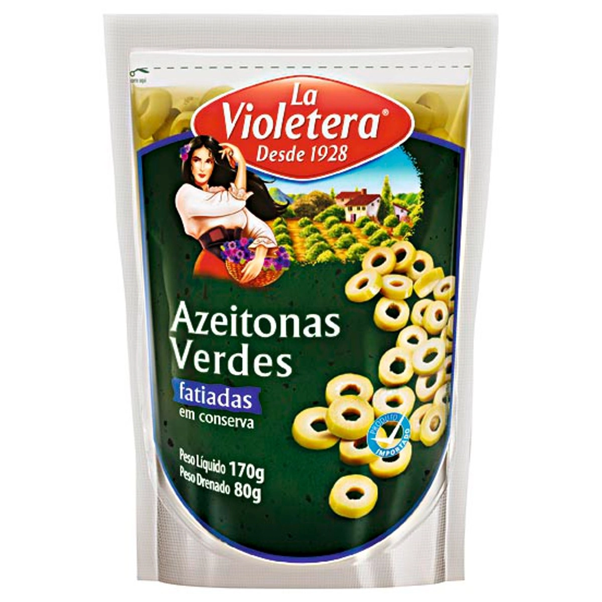 Azeitona Verde Fatiada LA VIOLETERA Sachê 80g