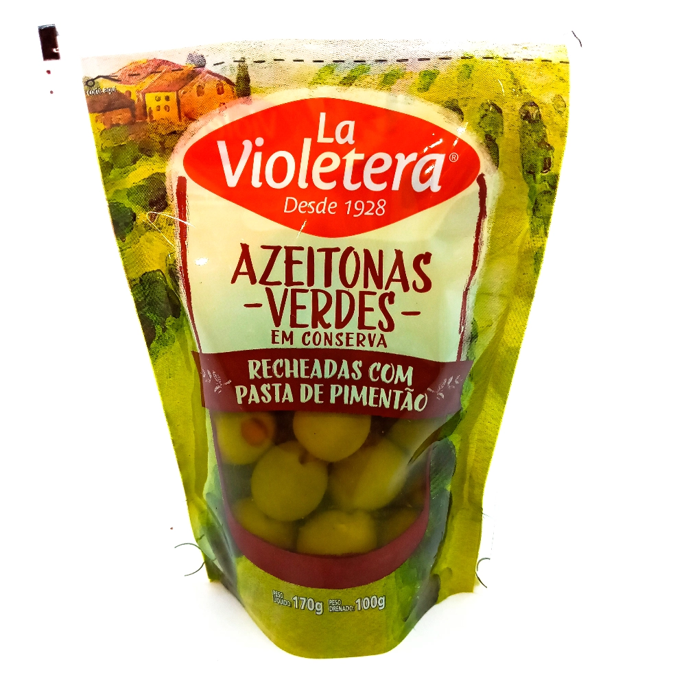 Azeitona Verde La Violetera Rech Pimentao 100g