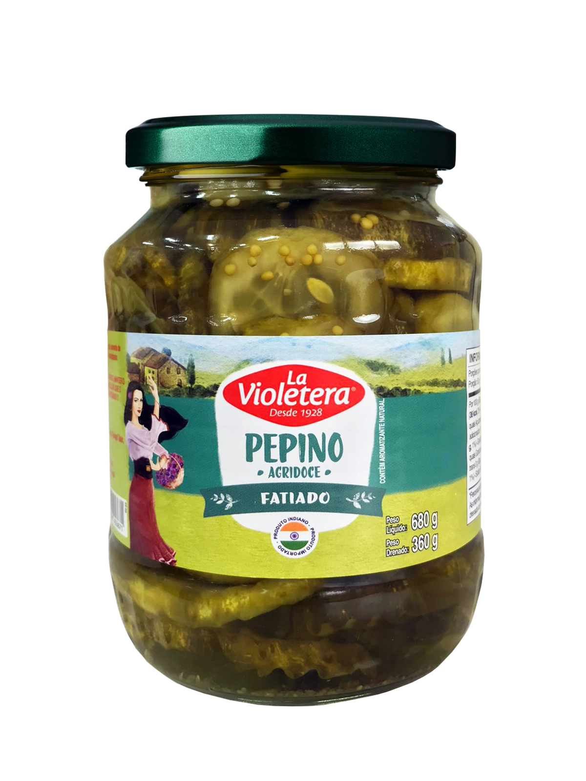Pepino Em Conserva Fatiado Agridoce La Violetera 680g