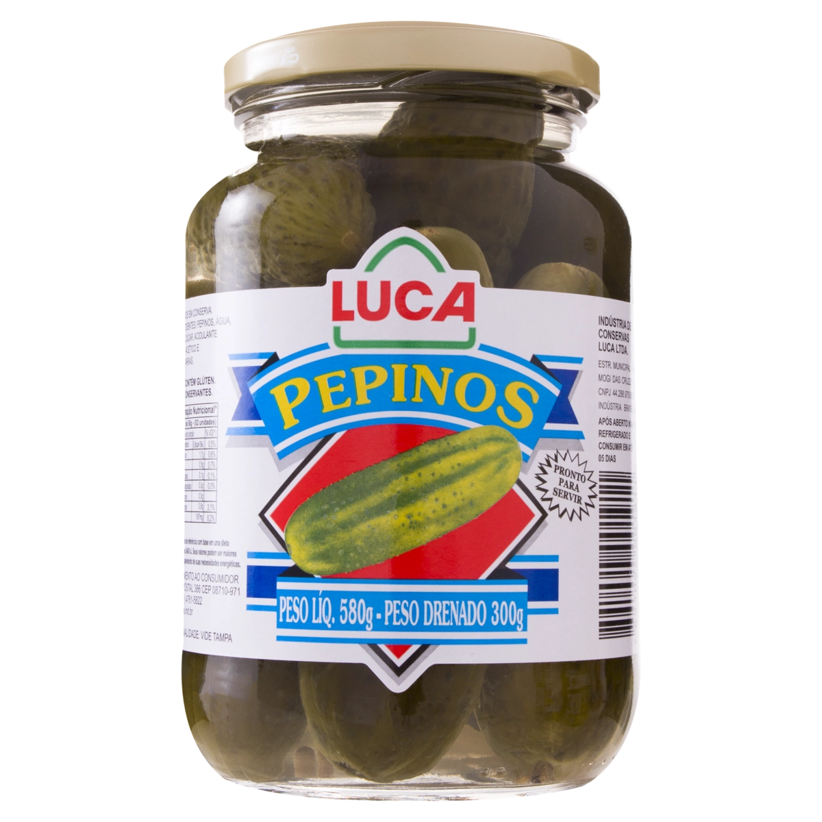 Pepino Em Conserva Luca Vidro 300g