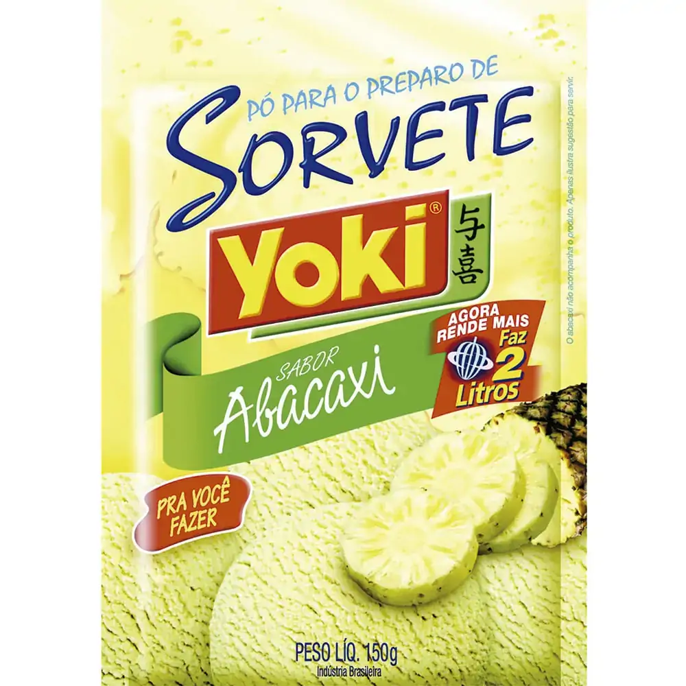Pó Para Sorvete Abacaxi Yoki Pacote 150g