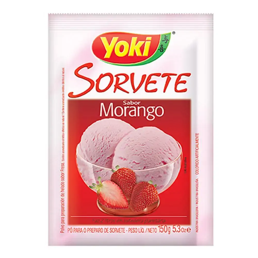 Pó Para Sorvete Morango Yoki Pacote 150g