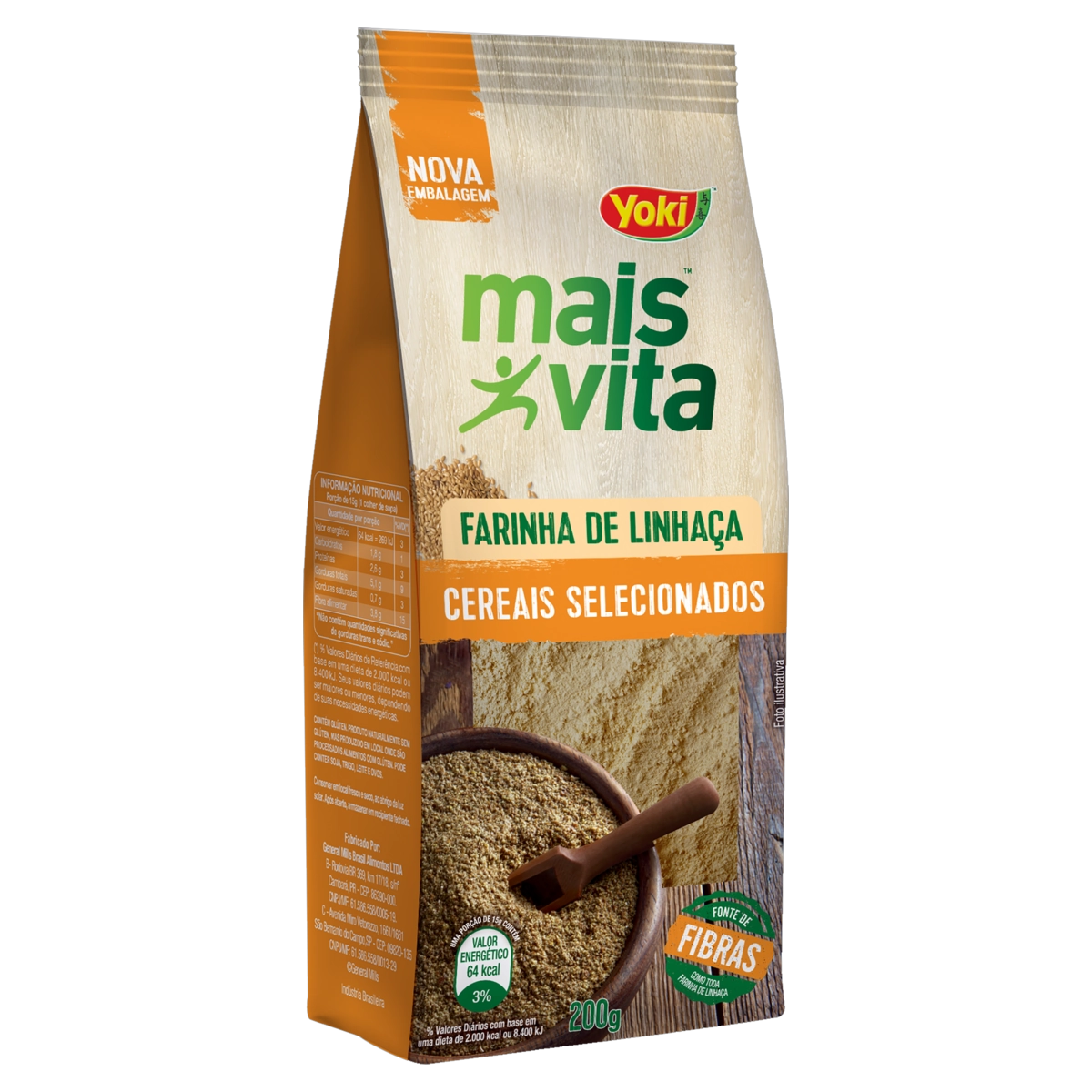 Farinha De Linhaça Yoki Mais Vita Pacote 200g