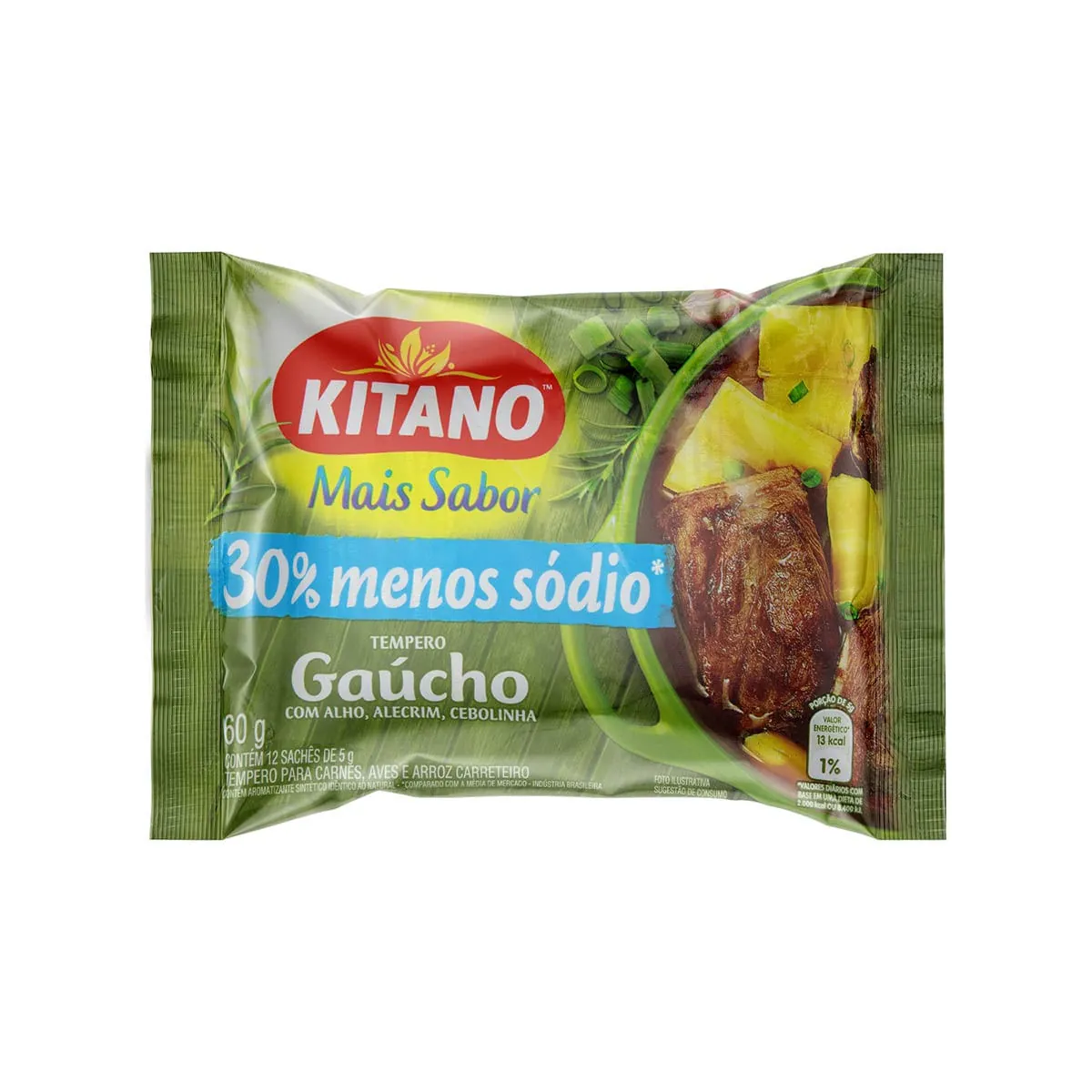 Tempero Gaúcho para Carnes, Aves e Arroz Carreteiro Kitano Mais Sabor 60g