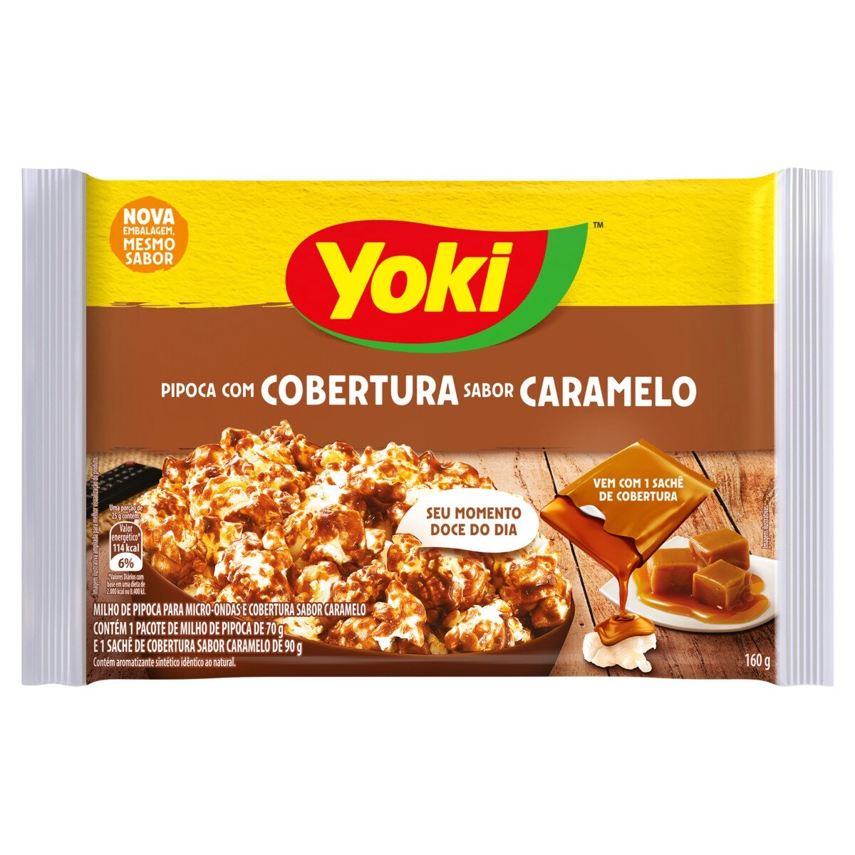 Pipoca para Microondas Coberta com Caramelo YOKI 160g