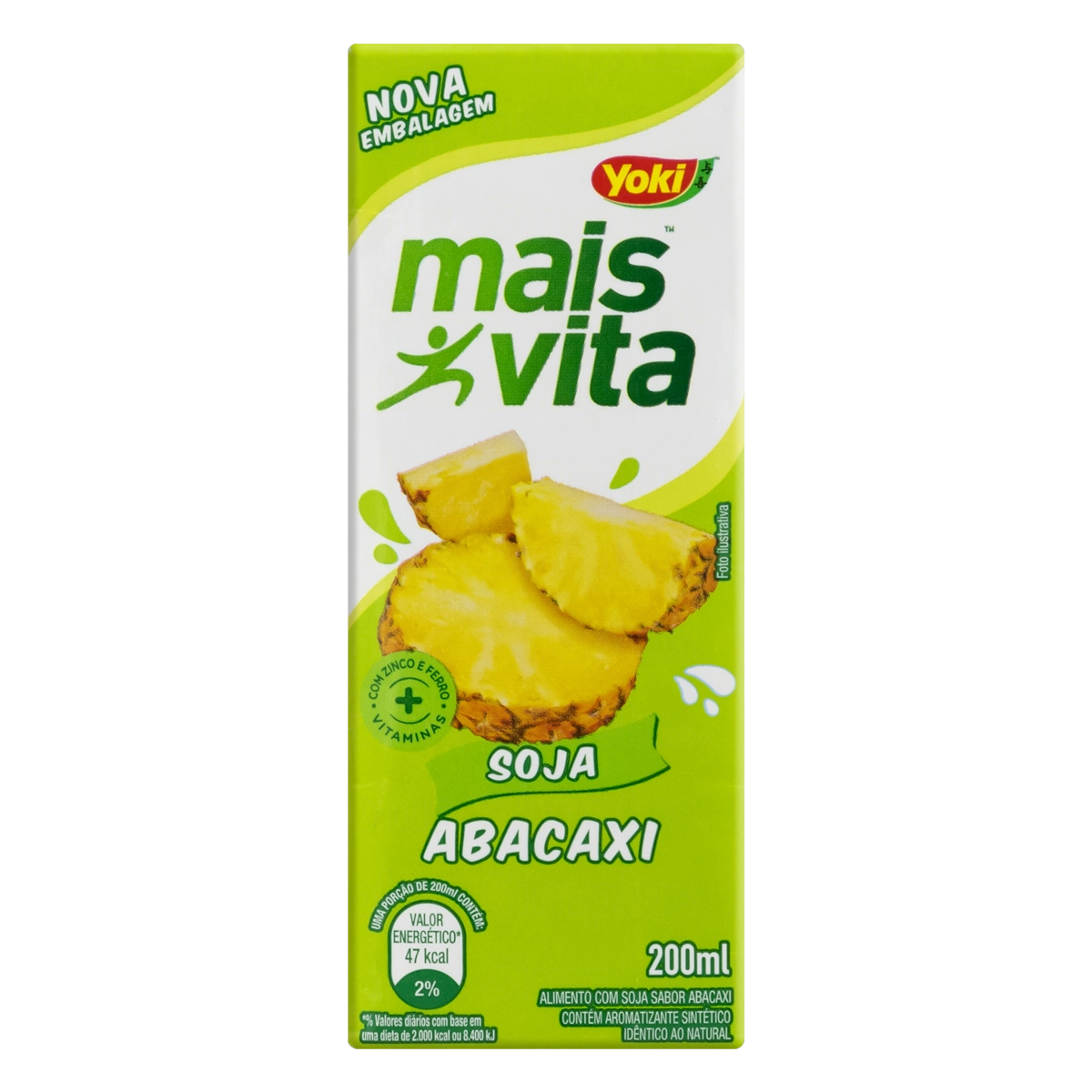 Bebida à Base De Soja Abacaxi Yoki Mais Vita Caixa 200ml