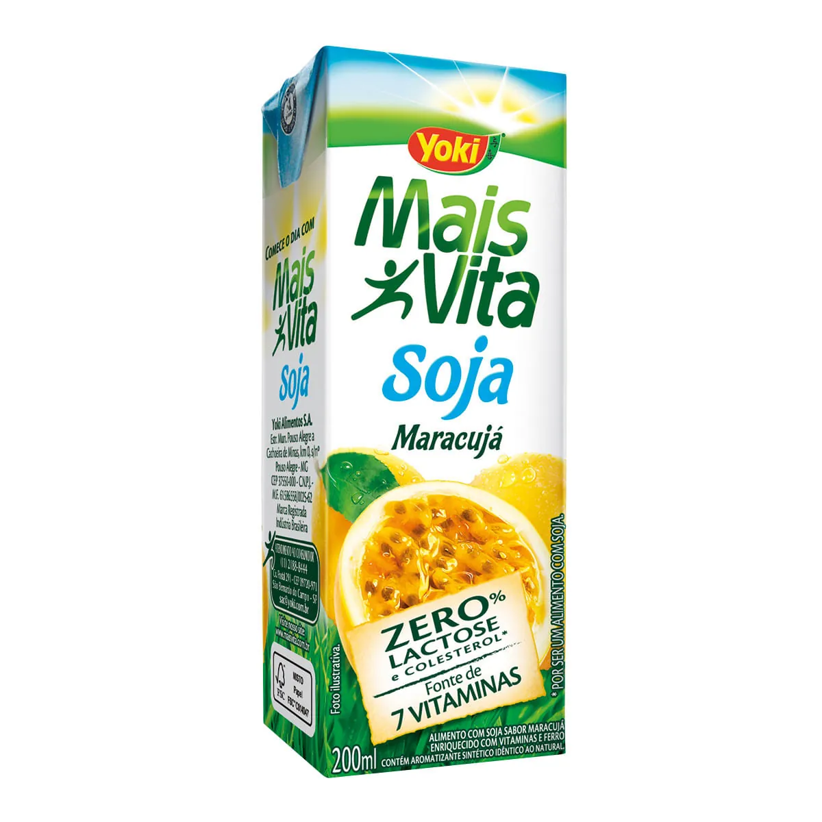 Bebida À Base de Soja Sabor Maracujá Yoki Mais Vita 200ml
