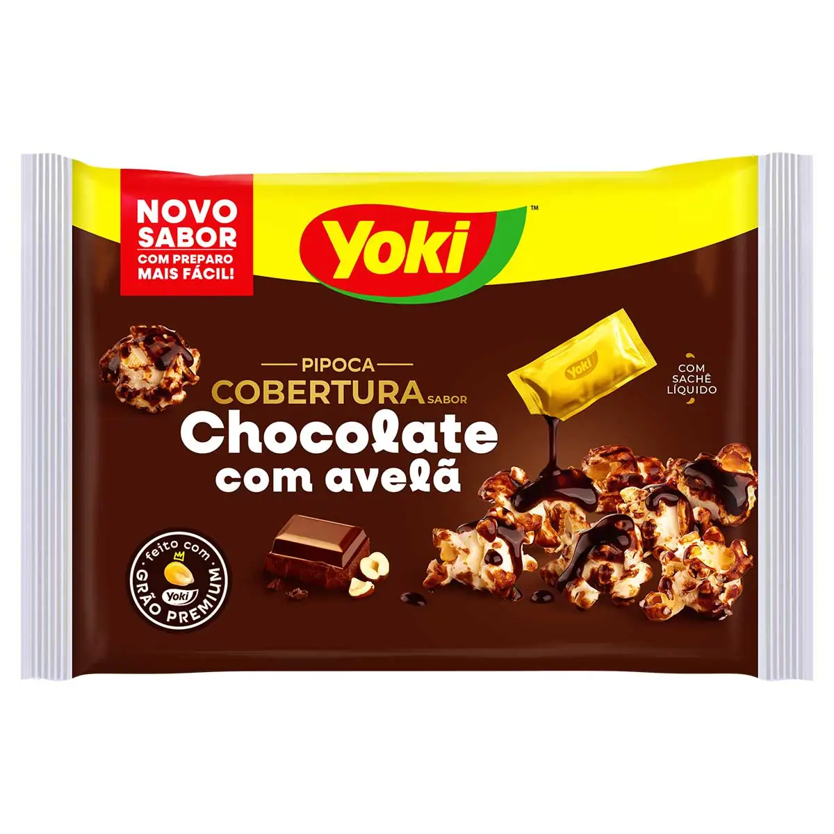 Pipoca para Micro-Ondas Cobertura Chocolate Yoki Pacote 160g