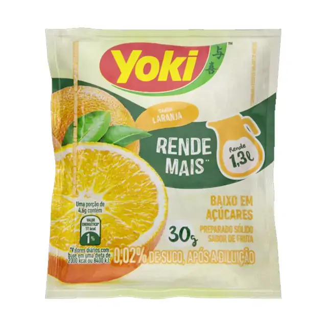 Refresco Em Pó Laranja Yoki Pacote 30g