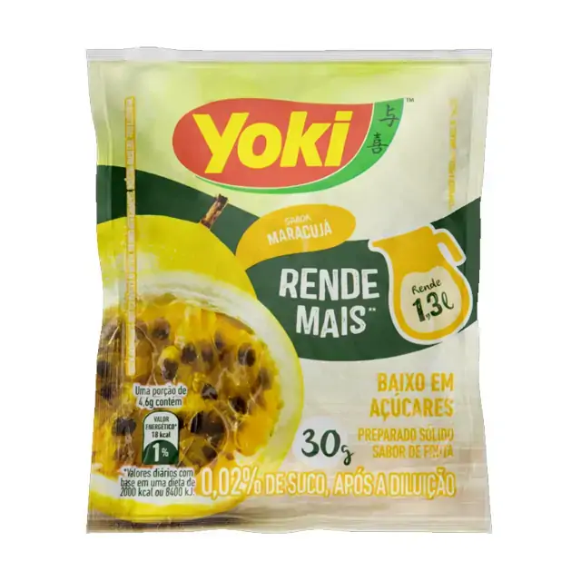 Refresco Em Pó Maracujá Yoki Pacote 30g