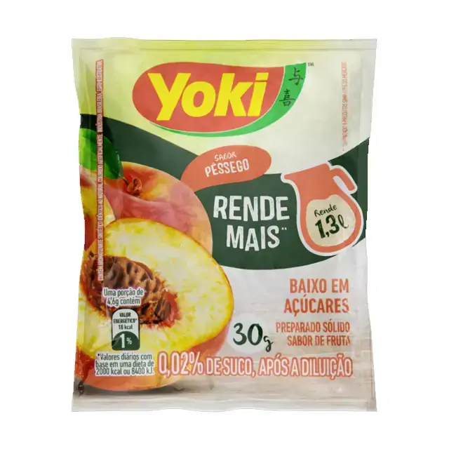 Refresco Em Pó Pêssego Yoki Pacote 30g