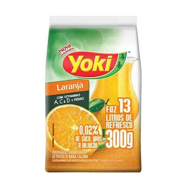 Refresco Em Pó Laranja Yoki Pacote 300g
