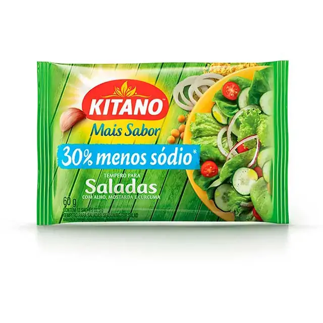 Tempero Pó Para Saladas Kitano Mais Sabor Pacote 60g 12 Unidades