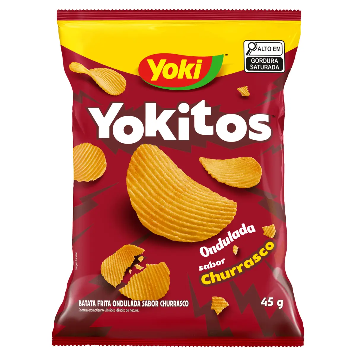 Batata Frita Ondulada Churrasco Yoki Yokitos Pacote 45g