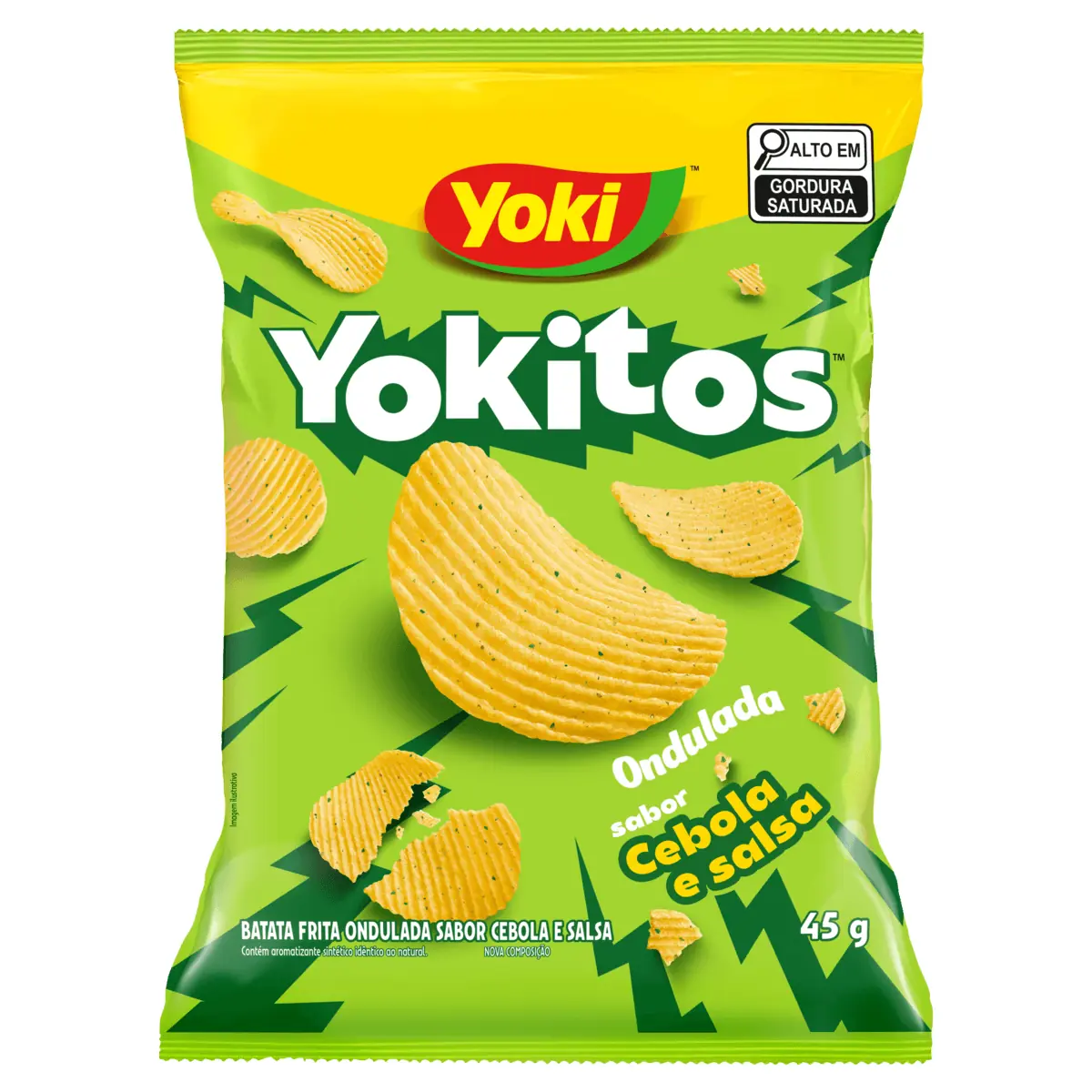 Batata Frita Ondulada Cebola e Salsa Yoki Yokitos Pacote 45 g