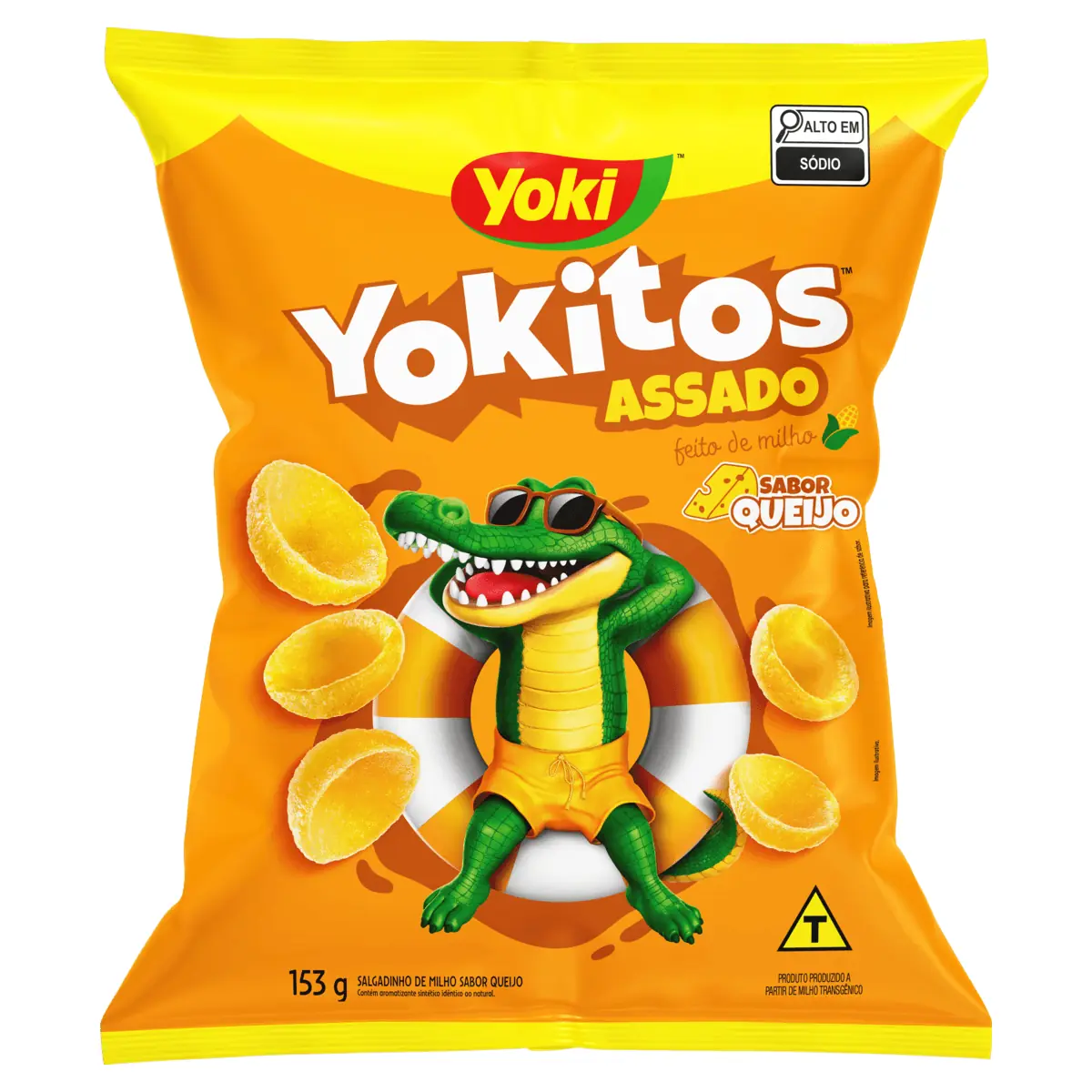 Salgadinho de Milho Conchinha Queijo Yoki Yokitos Pacote 153g