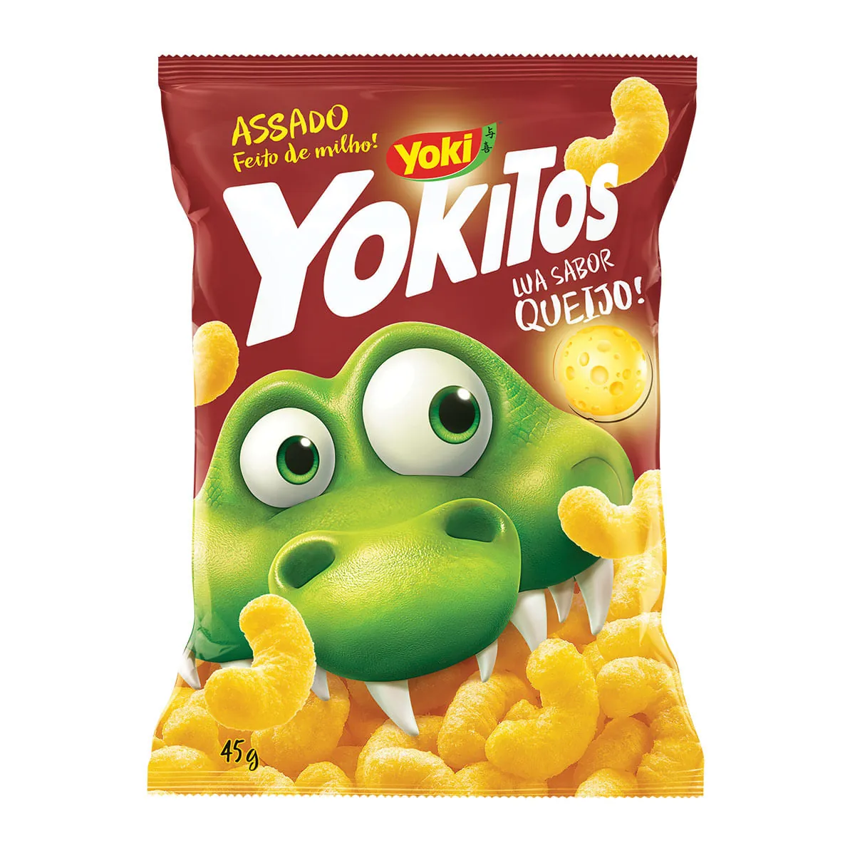 Salgadinho de Milho Sabor Lua Assado Queijo YOKITOS Pacote 45g