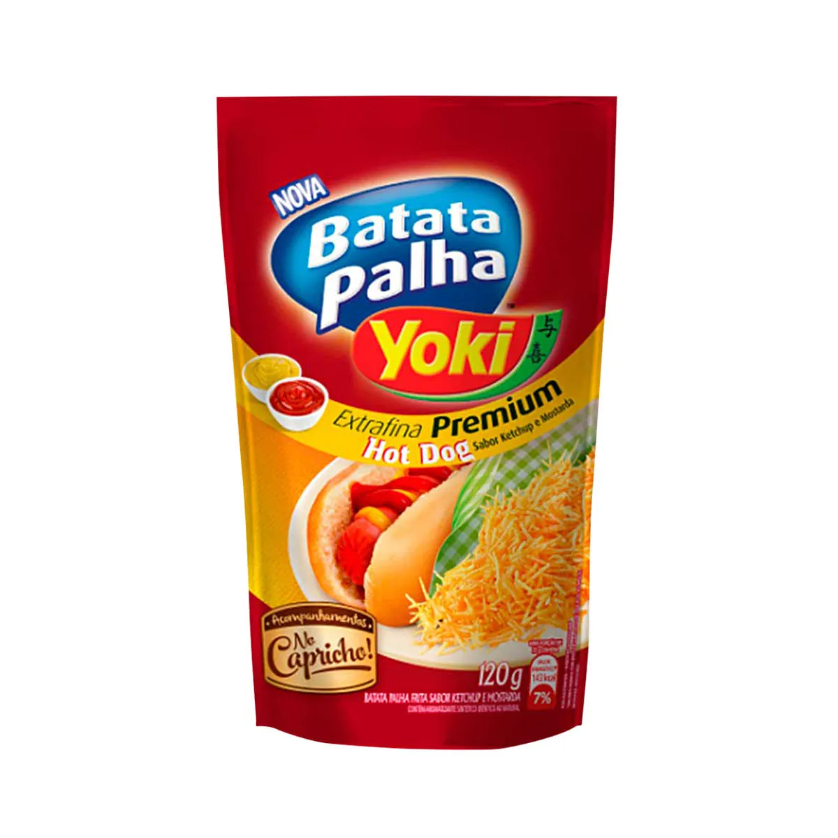 Batata Palha Extrafina Ketchup E Mostarda Yoki Sachê 120g