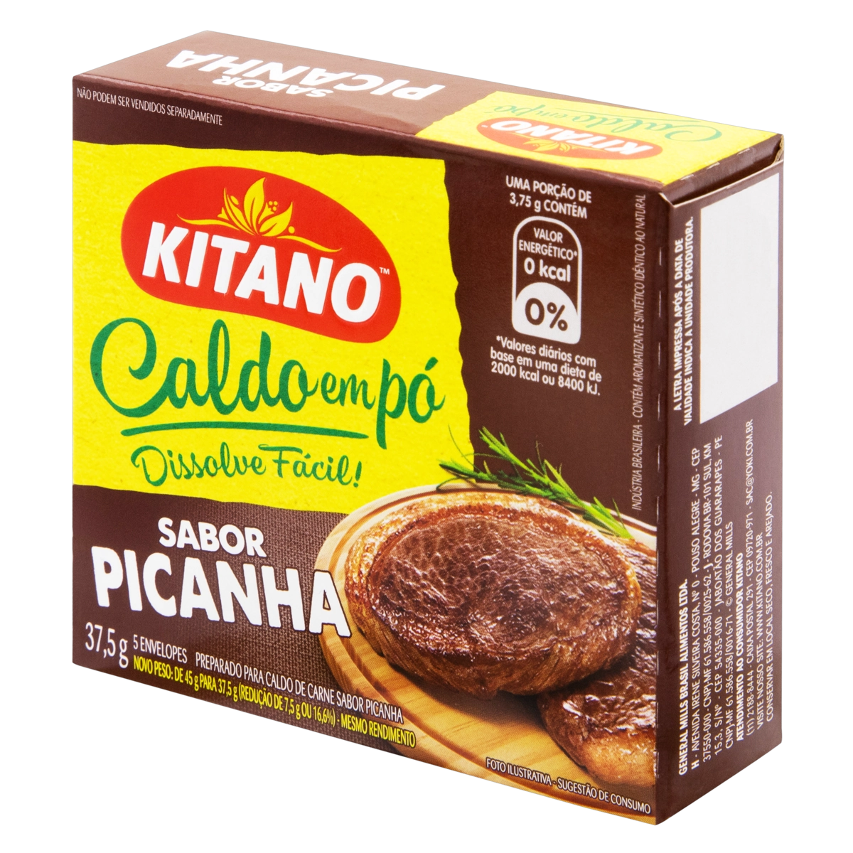 Caldo Pó Picanha Kitano Caixa 37,5g 5 Unidades