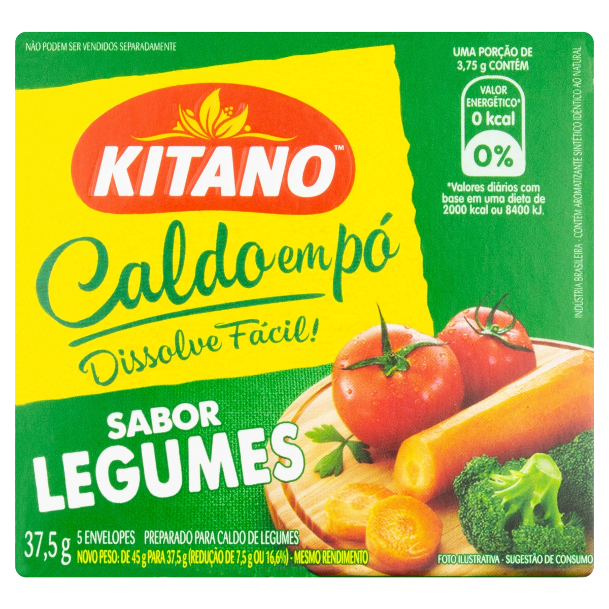 Caldo Pó Legumes Kitano Caixa 37,5g 5 Unidades