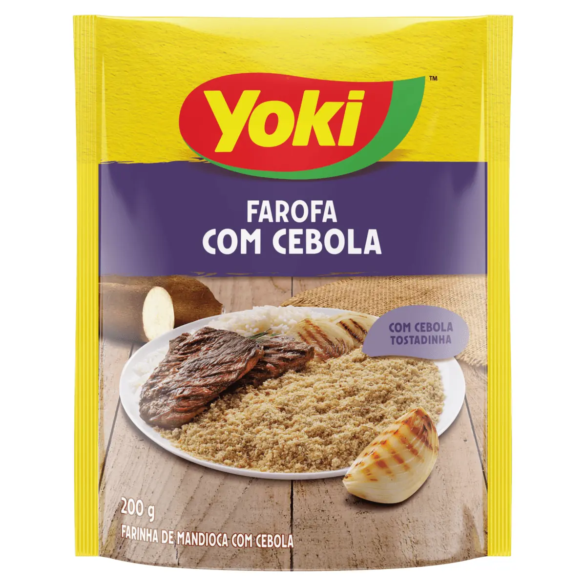 Farofa de Mandioca Pronta Sabor Cebola YOKI Pacote 200g