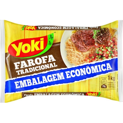 Farofa De Mandioca Tradicional Yoki Pacote 1kg Embalagem Econômica
