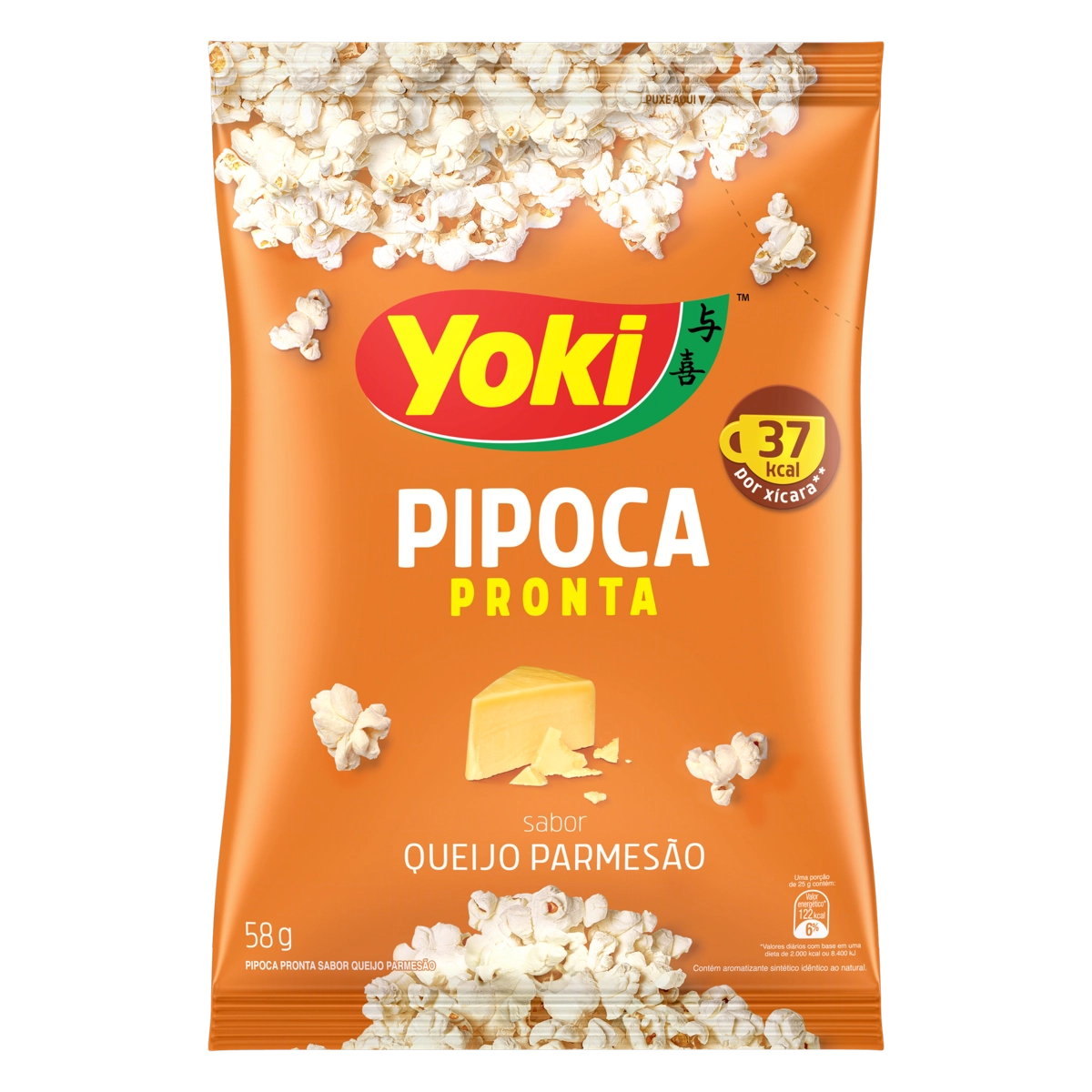 Pipoca Pronta Queijo Parmesão Yoki 58g
