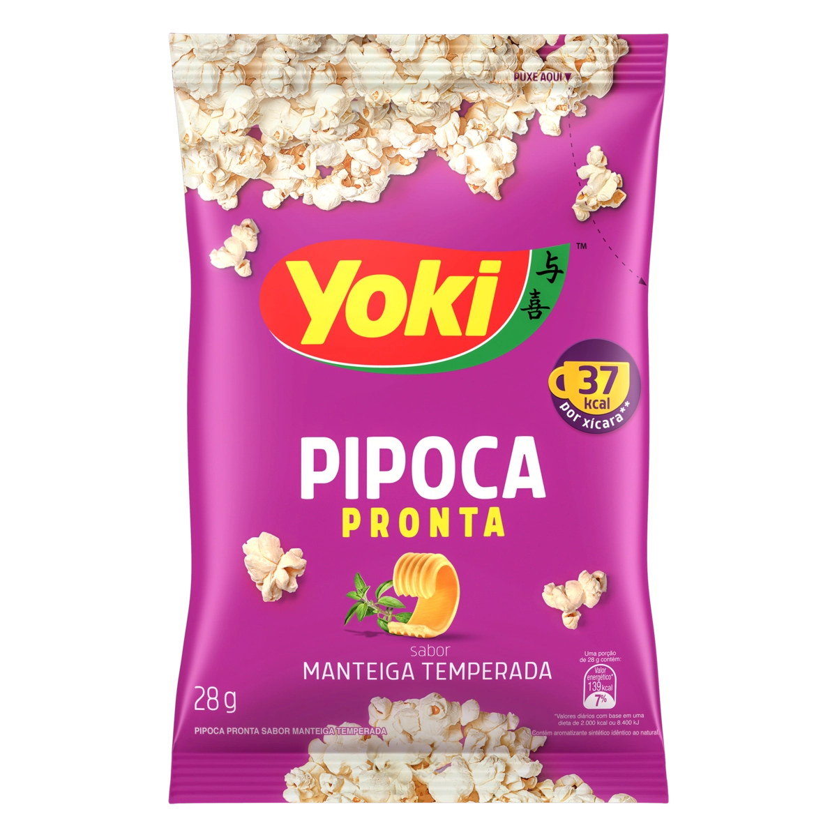 Pipoca Pronta Manteiga Temperada Yoki Pacote 28g