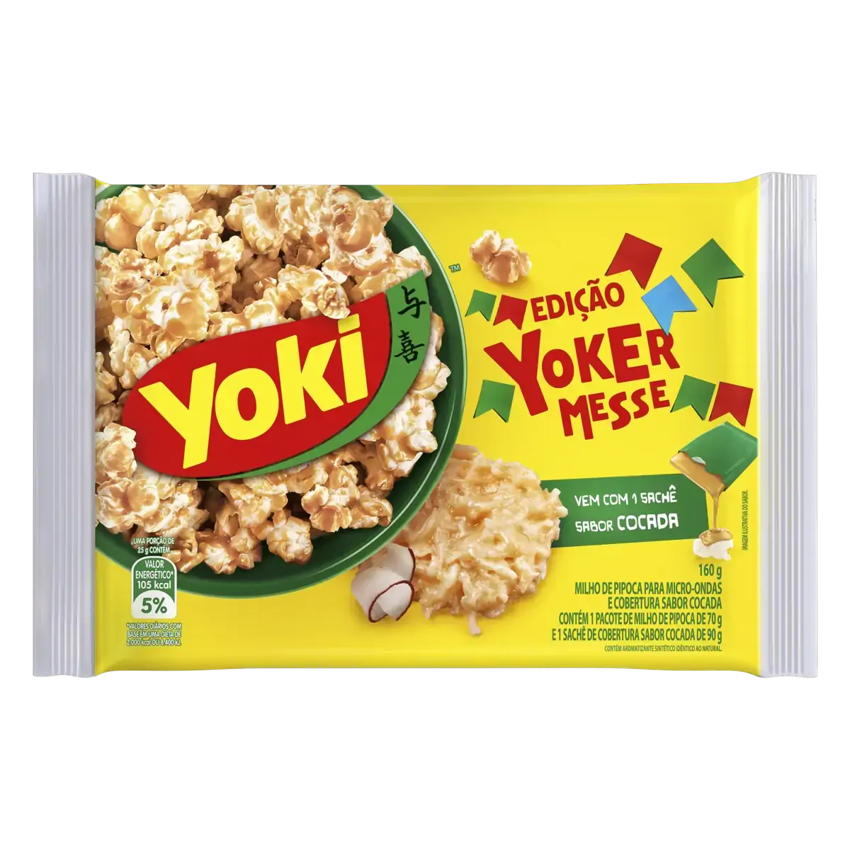 Pipoca Para Micro Ondas Cobertura Cocada Yoki Pacote 160g Edição Yokermesse