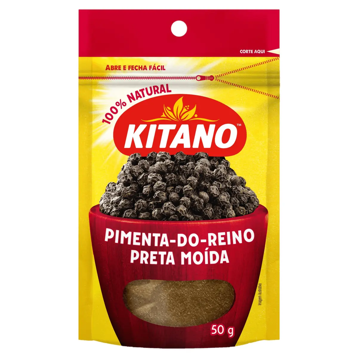 Pimenta-do-Reino Preta Moída Kitano Pouch 50g