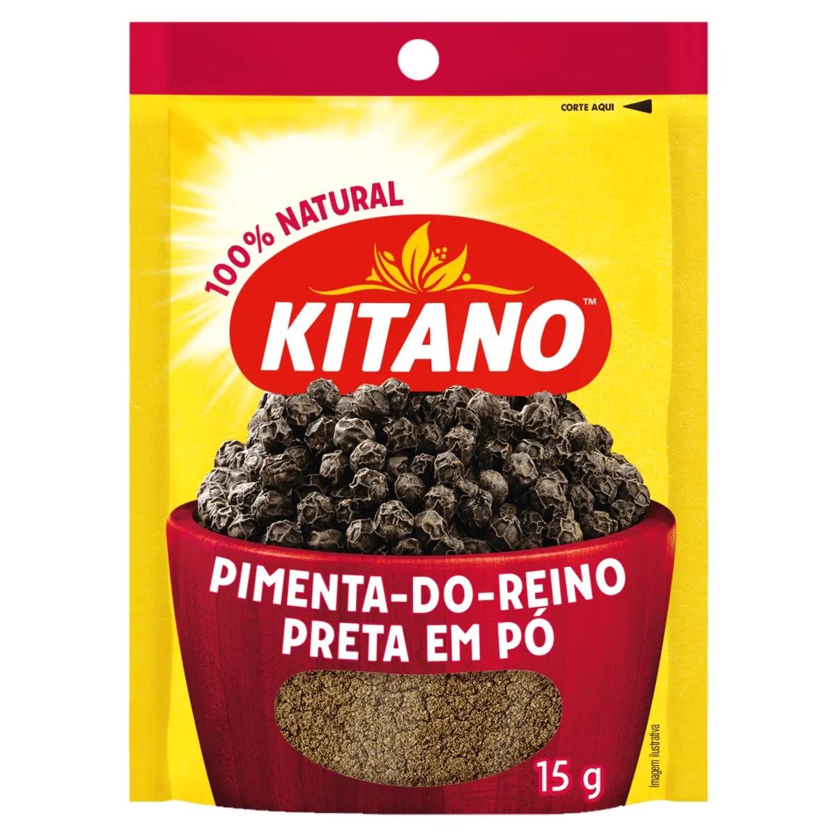 Pimenta do Reino Preta em Pó KITANO Pacote 15g
