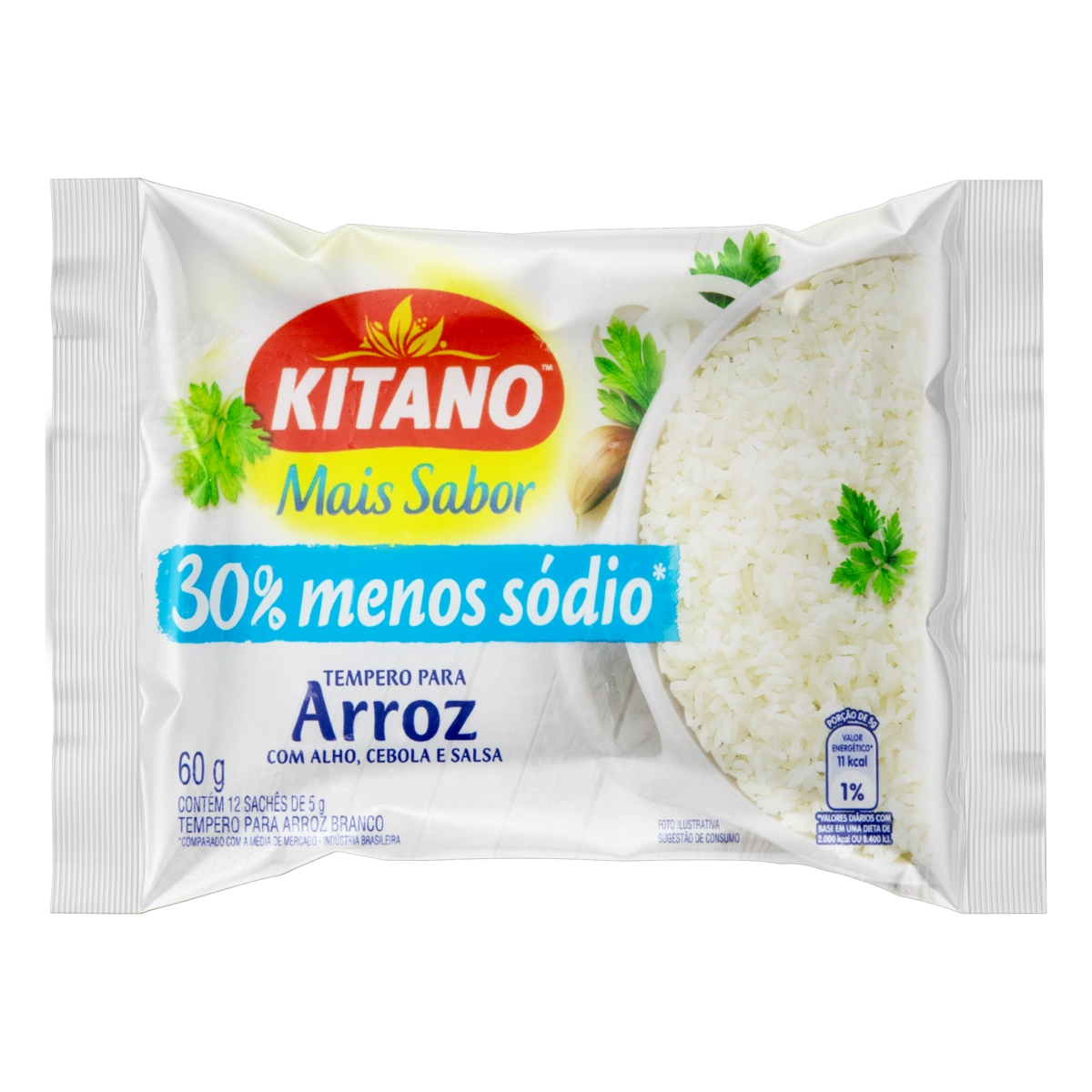 Tempero Pó Para Arroz Kitano Mais Sabor Pacote 60g 12 Unidades