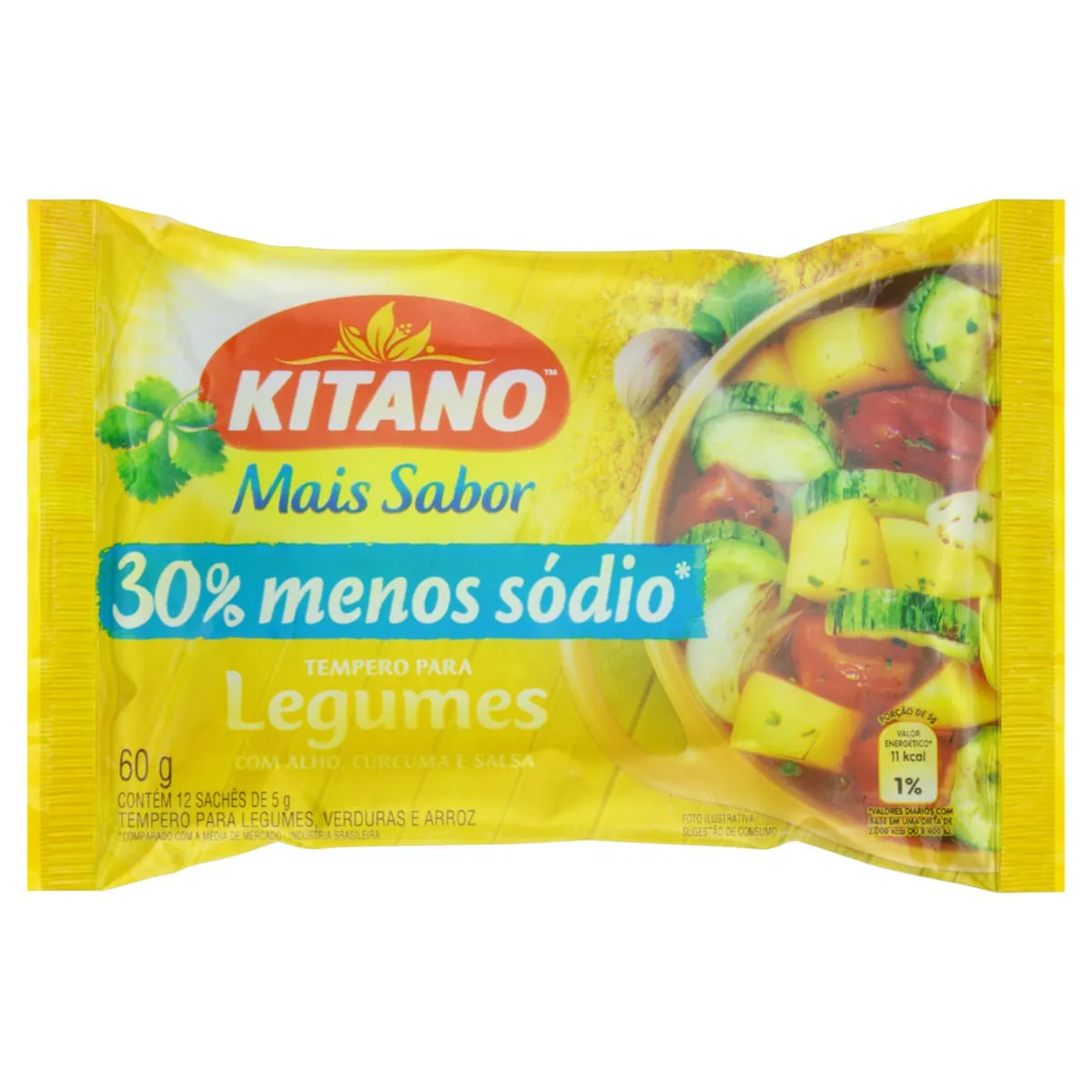 Tempero Pó para Legumes Kitano Pacote 60g 12 Unidades