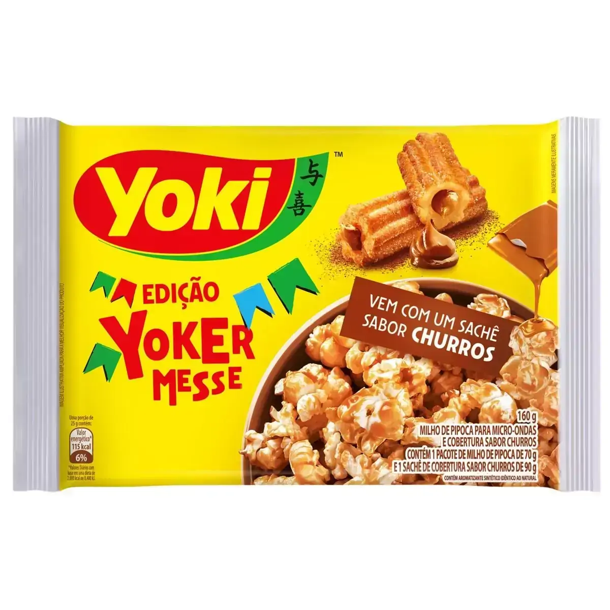 Pipoca para Micro-Ondas Cobertura Churros Yoki Pacote 160g