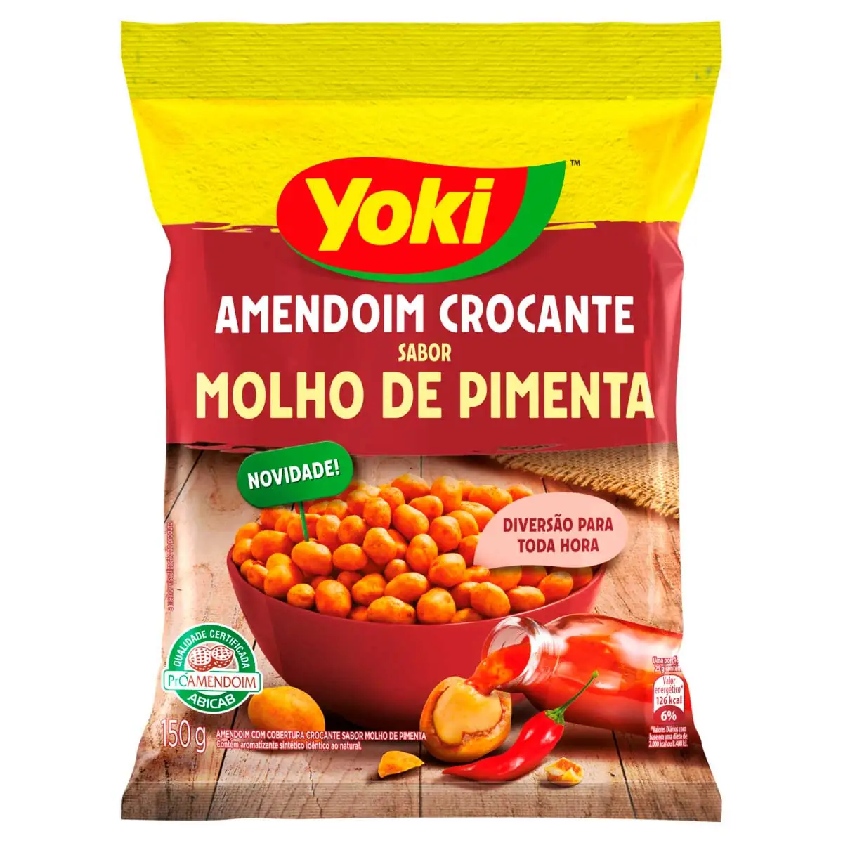 Amendoim Crocante Molho de Pimenta Yoki Pacote 150g