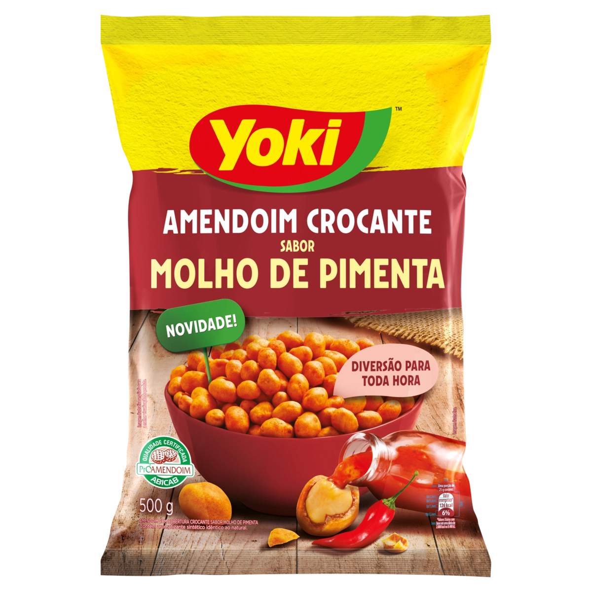 Amendoim Crocante Molho de Pimenta Yoki Pacote 500g