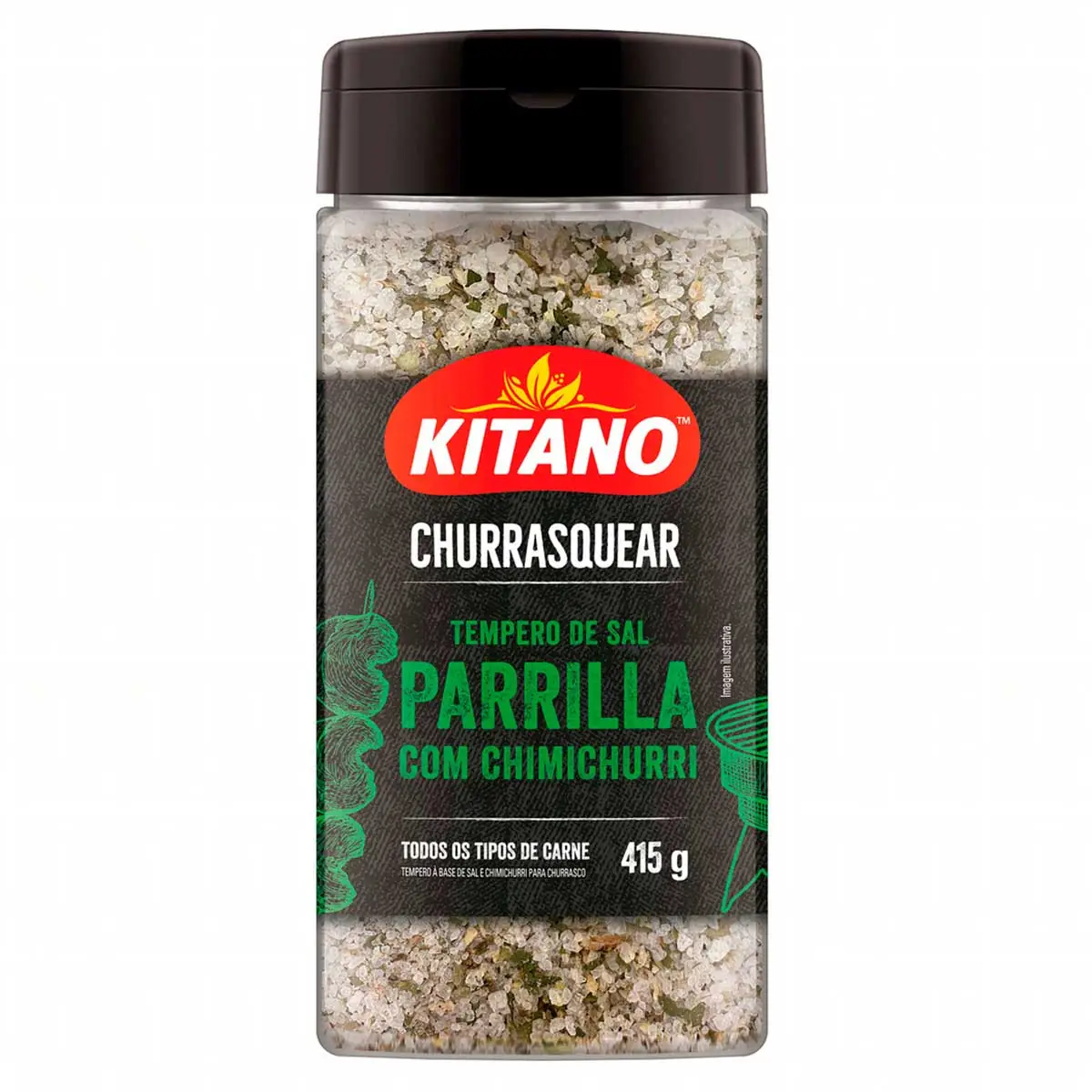 Sal de Parrilla com Chimichurri Kitano Churrasquear Frasco 415g