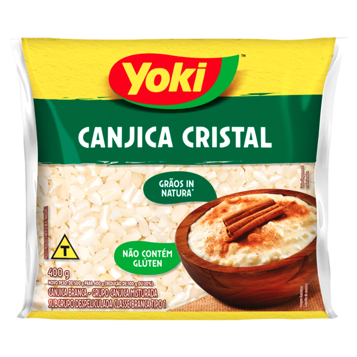 Canjica de Milho Branca Tipo 1 Cristal Yoki Pacote 400g