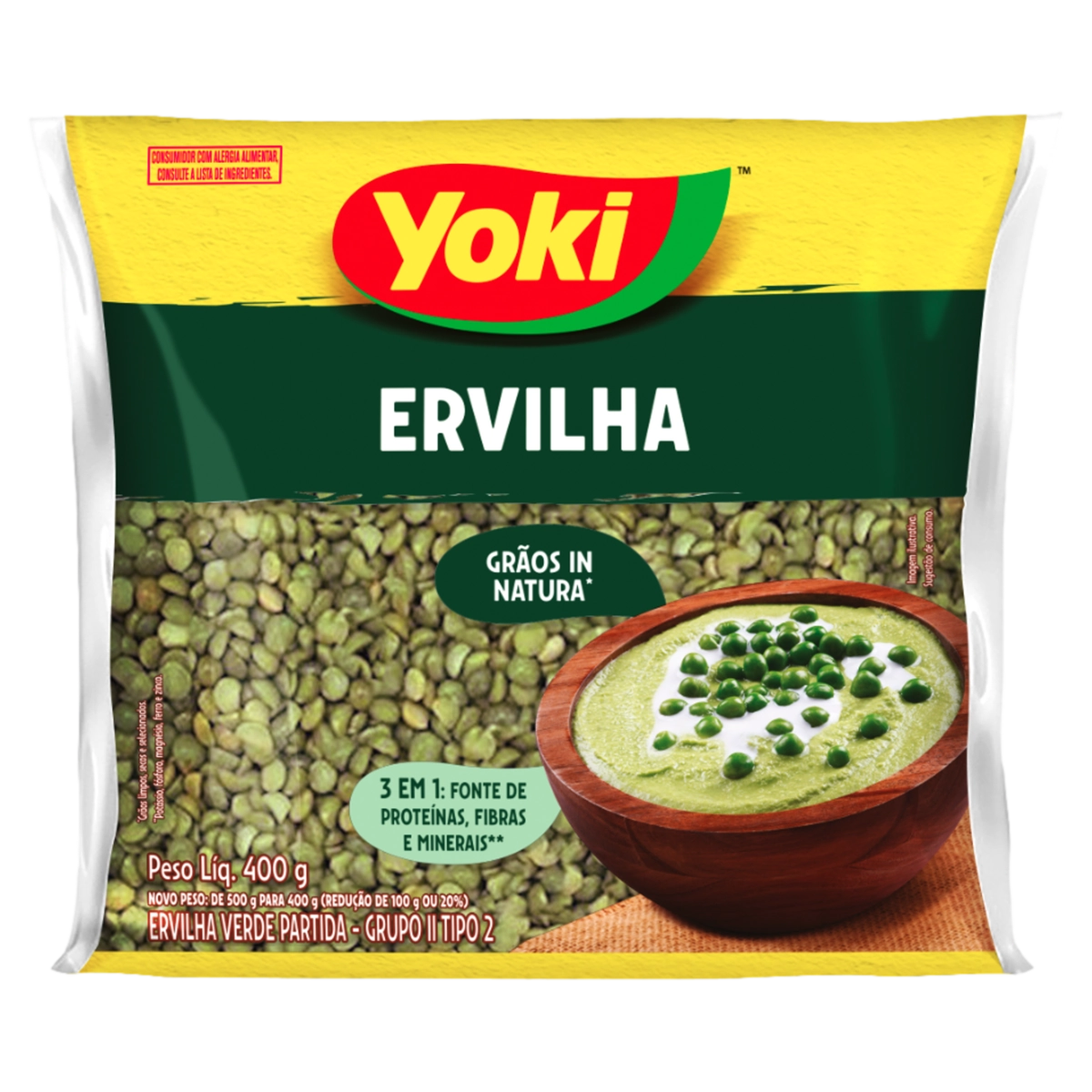 Ervilha Partida Tipo 2 Yoki Pacote 400g