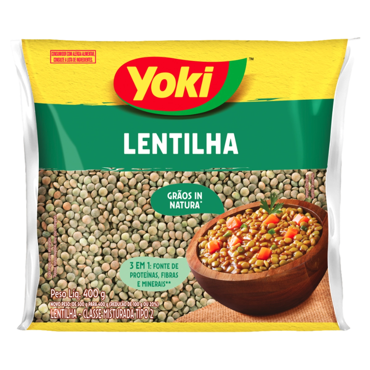 Lentilha Tipo 2 Yoki Pacote 400g