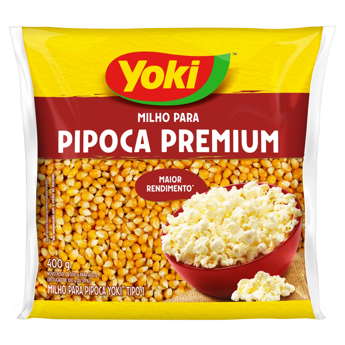 Milho para Pipoca Tipo 1 Yoki Premium Pacote 400g
