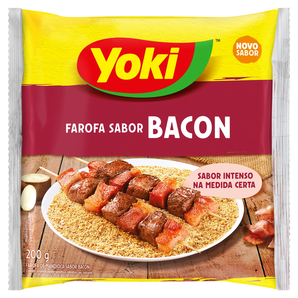 Farofa De Mandioca Bacon Yoki Pacote 200g