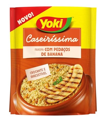 Farofa De Mandioca Com Pedaços De Banana Crocante Yoki Caseiríssima Pacote 200g