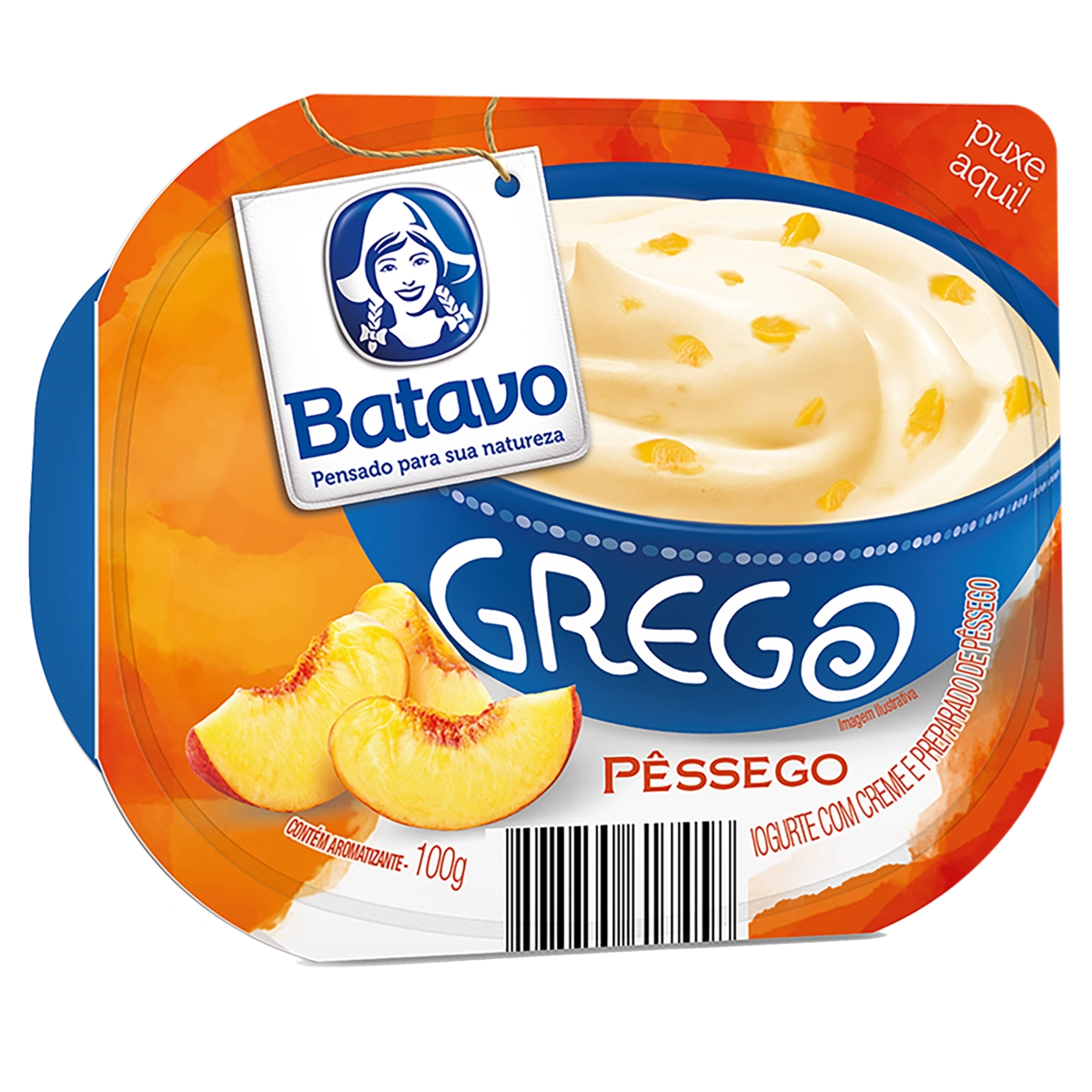 Iogurte Grego Pêssego Batavo Pote 100g