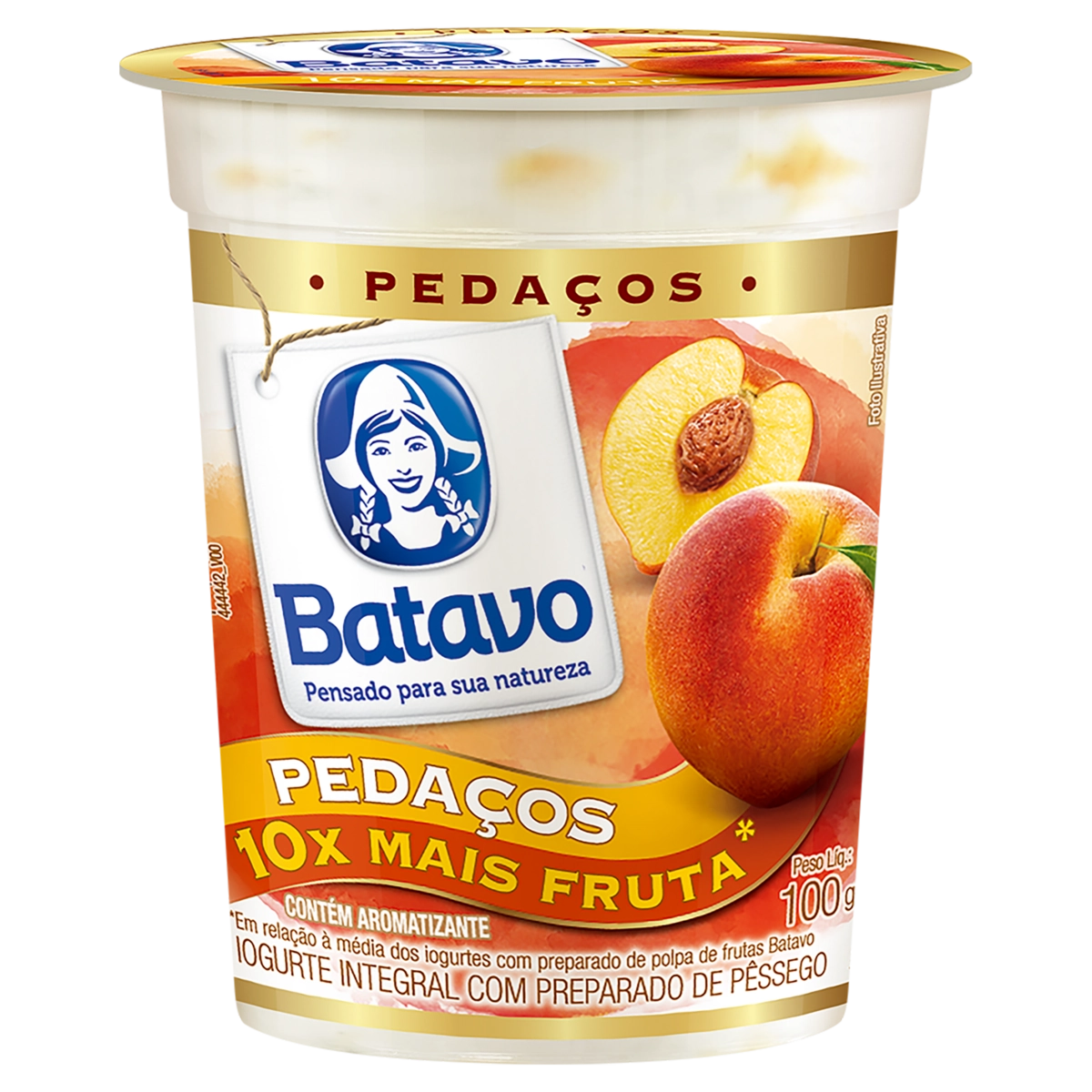 Iogurte Integral Pêssego Batavo Pedaços Copo 100g